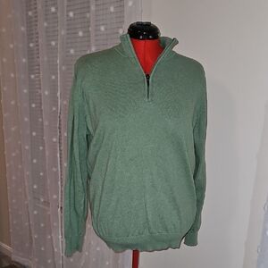 Green Quarter-Zip Sweater